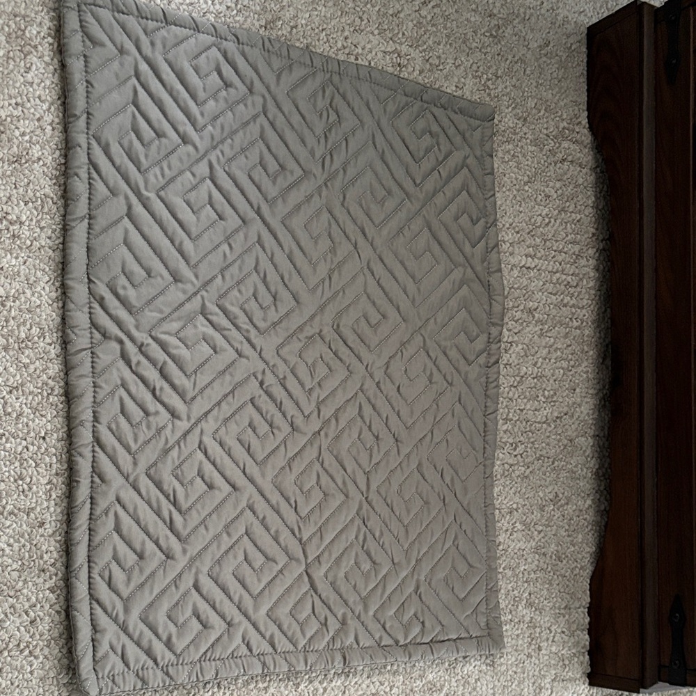 Set of 2 Gray Quilted Bedding Pillow Covers
